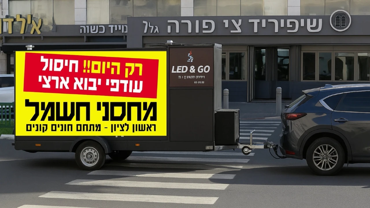 יחידת מסך LED ניידת של EVENT-IS במהלך פעילות ברחוב